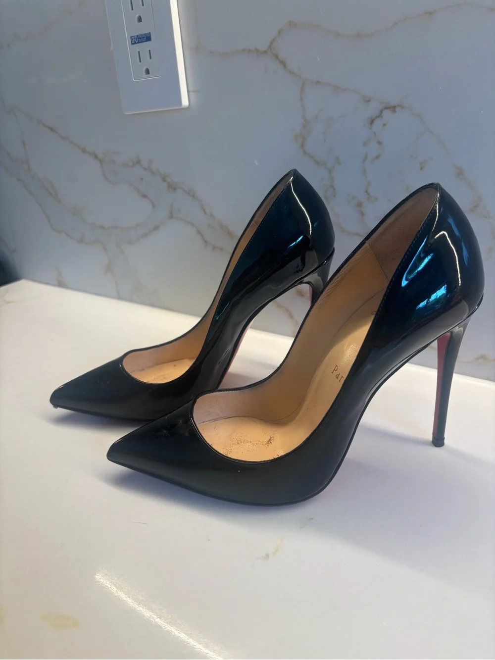 Christian Louboutin Black Patent - Pigale 100